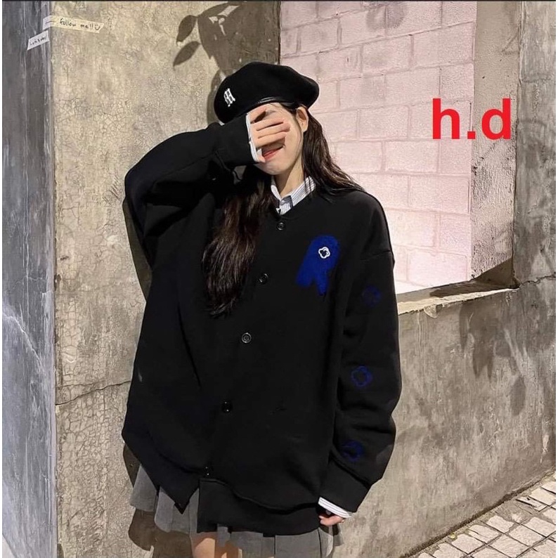 Áo cadigan chữ R xanh HD6