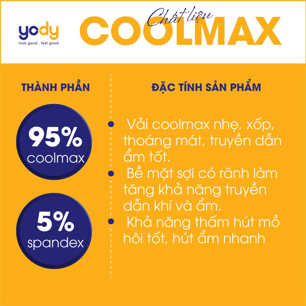 [Mã WABRYD221 giảm 10% đơn 250K] Áo thun polo nam YODY coolmax phối bo tay ngắn cổ bẻ thấm hút tốt APM3681 | BigBuy360 - bigbuy360.vn