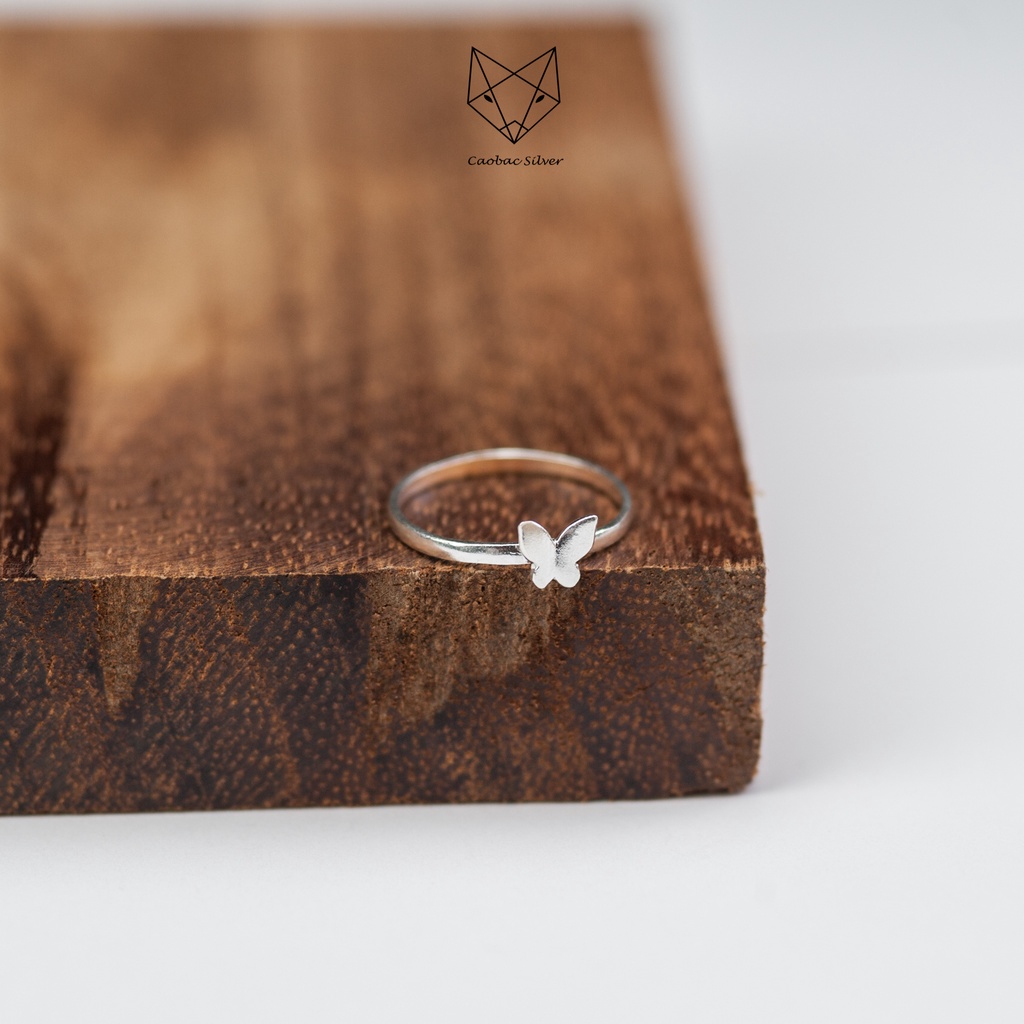 Set Trang Sức Bạc Nhẫn Khuyên Tai Bạc Ta CaoBac Silver Bướm Nhỏ Xinh, Đáng Yêu Cho Nữ Cả Bộ Trang Sức Bạc Chuẩn Không Rỉ