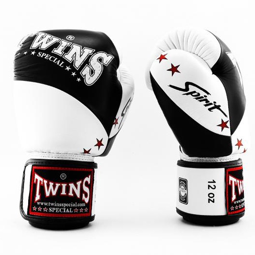 Găng tay Boxing Muay Thai Twins BGVL-10 Spirit - Black/White