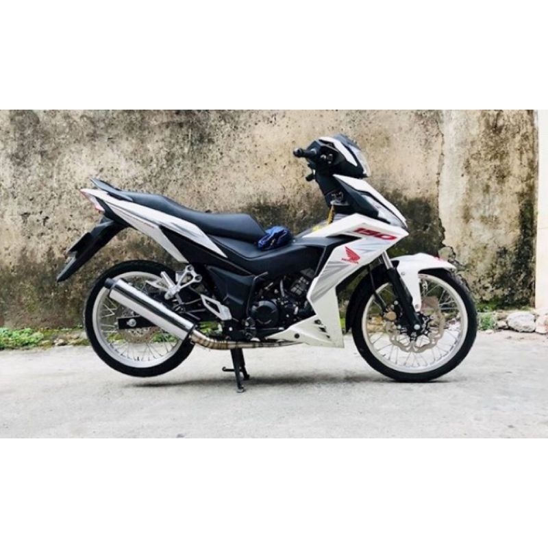 Pô cbr red leo logo RL + KÈM CỔ 2 KHÚC gắn winer raider satria exciter sirius wave dream wave a110 s rsx blade future