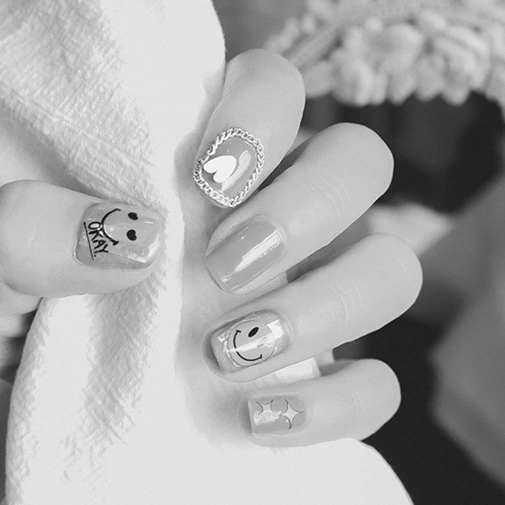 Miếng Dán Trang Trí Móng Tay Siêu Mỏng Họa Tiết Hoạt Hình Hoa Hướng Dương / Mặt Cười Xinh Xắn