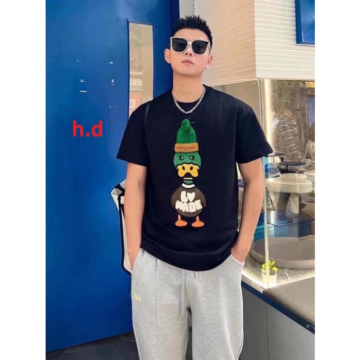 Áo thun tay lỡ nam nữ, áo phông unisex form rộng chất cotton mát mịn thấm hút mồ hôi in hình vịt cute