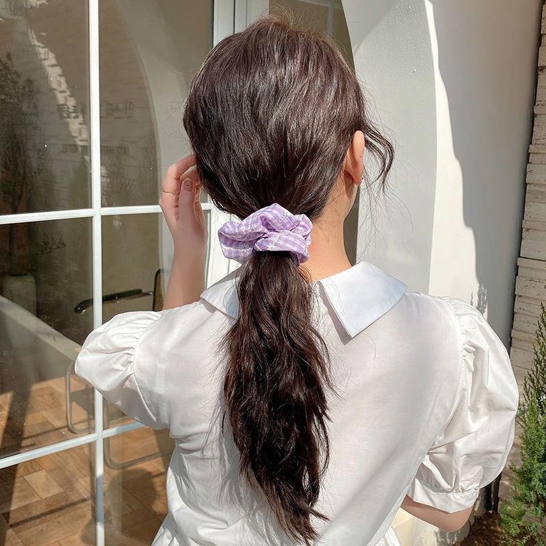 Dây Cột Tóc Co Giãn Màu Tím Xinh Xắn Thời Trang Cho Nữ