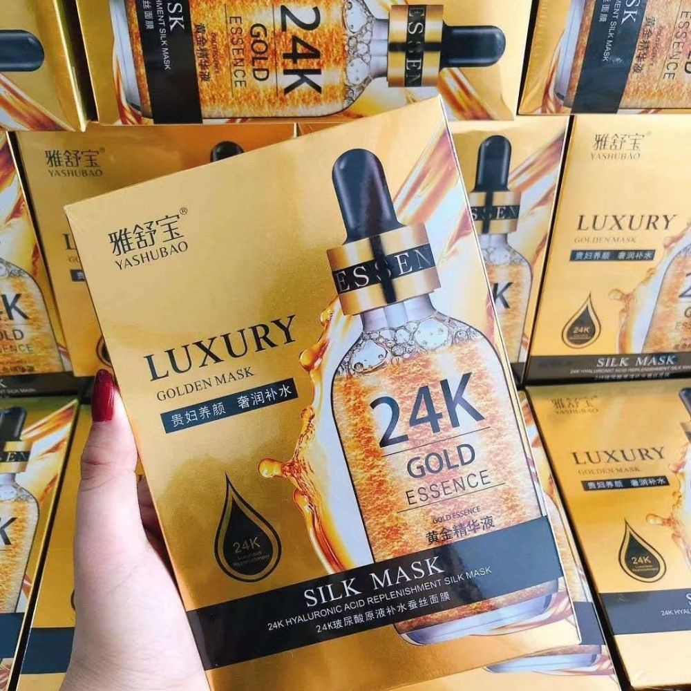 Mặt nạ vàng 24k hộp 10 cái - Mặt nạ vàng luxury dưỡng ẩm phục hồi hư tổn da