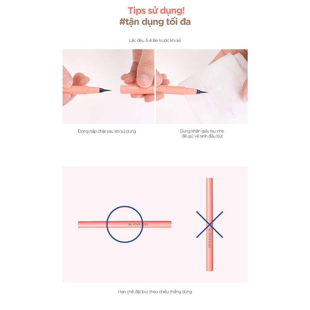 Kẻ mắt nước chống trôi không lem Black Rouge Power Proof Pen Liner