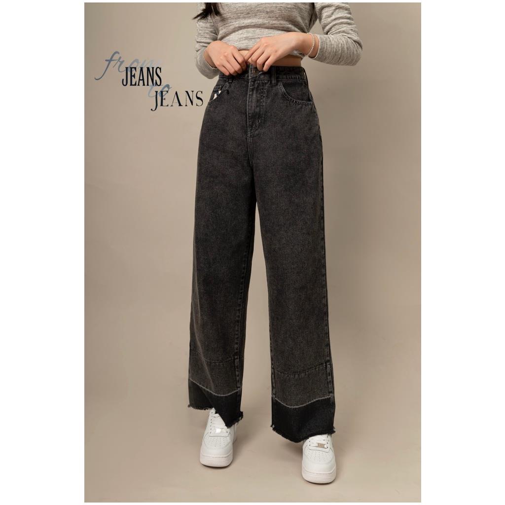 Quần Jeans Baggy Màu Đen Ống Xuông Rộng Thiết Kế Kiểu Mới Chất Liệu Vải Cao Cấp Mã QJ4001