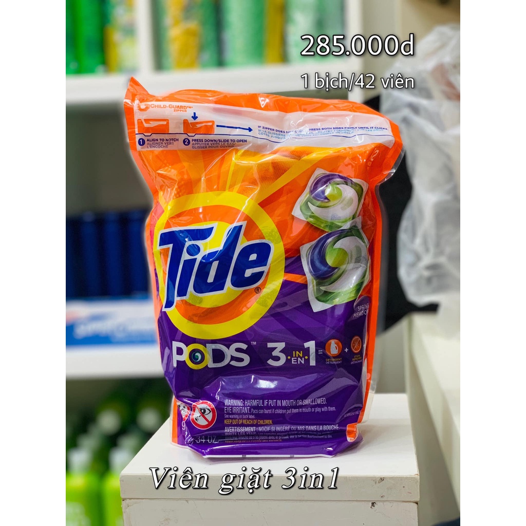 Viên Giặt Tide Pods 3 in 1 gói 42 Viên của Mỹ