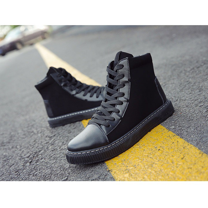 Giày cao cổ nam đen phong cách độc đáo kèm ảnh thật | BigBuy360 - bigbuy360.vn