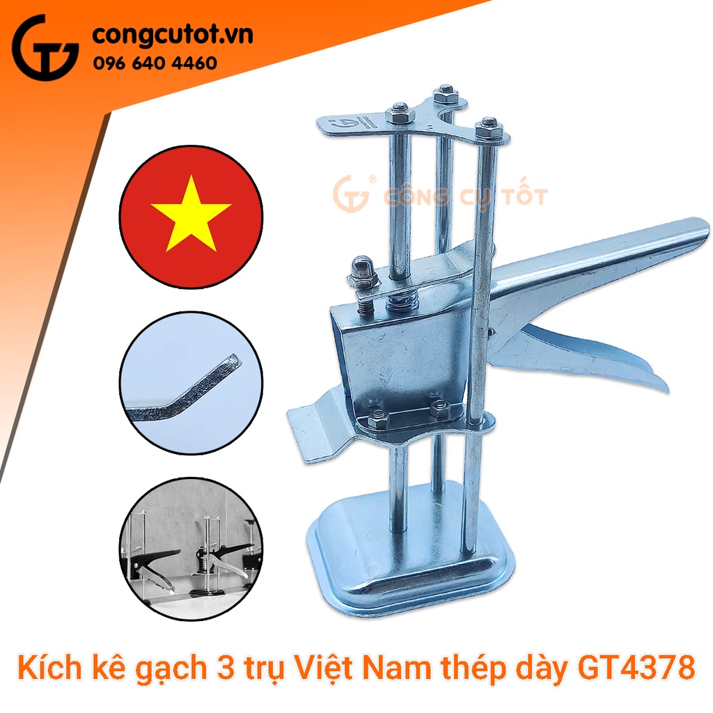 10 kích nâng gạch ốp lát tường - con đội kê gạch 3 trụ