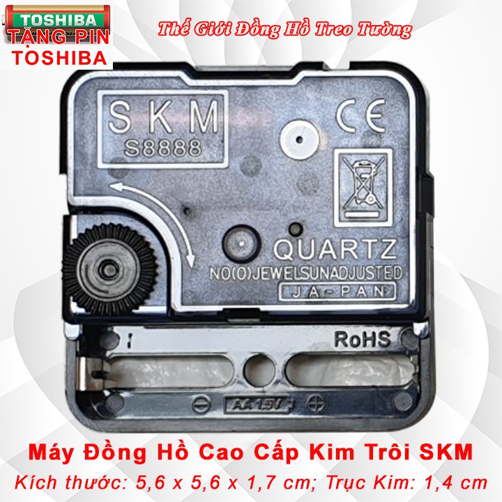 Máy Đồng Hồ KIM TRÔI SKM S8888 – Tặng Pin TOSHIBA và Bộ KIM HOA VĂN - Bảo Hành 1 Năm