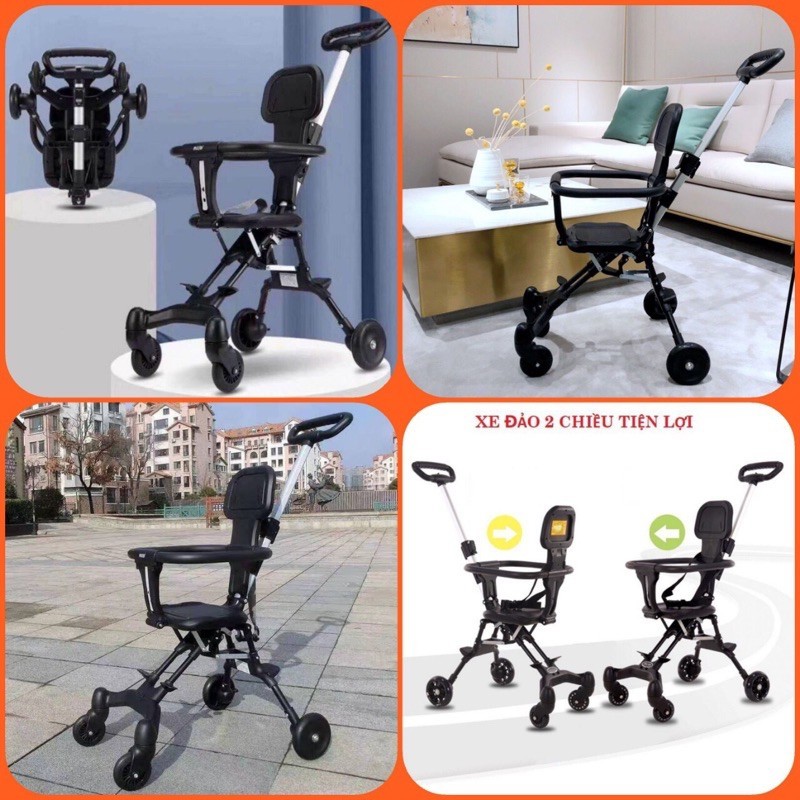 Xe Đẩy Đẩy Gấp Gọn Du Lịch Cho Em Bé VBABY Q1