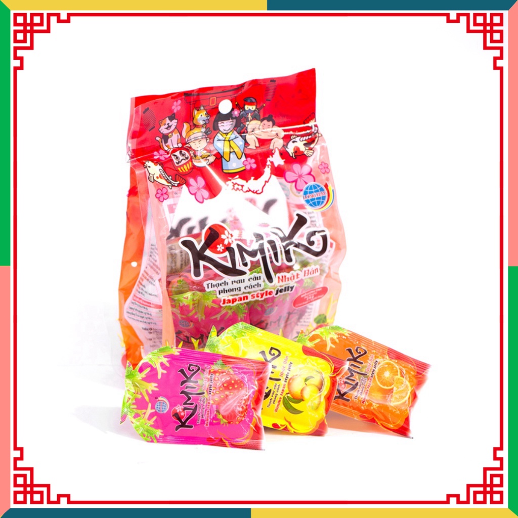Thạch rau câu Long Hải phong thái Japan KIMIKO túi 216 g