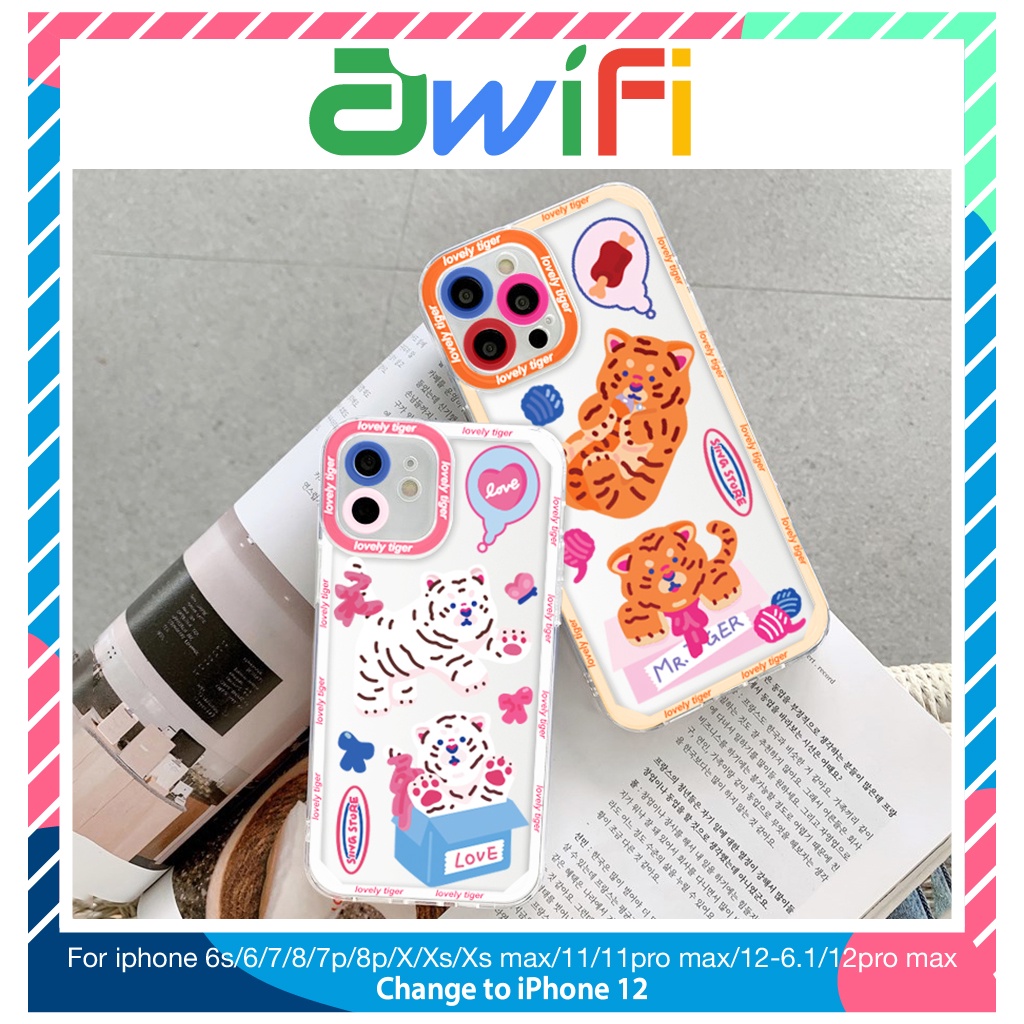 Ốp lưng iphone trong lỗ viền camera tiger 6/6plus/6splus/7/7plus/8/8plus/xs/11/12/13/pro/max/plus/promax Awifi T4-2