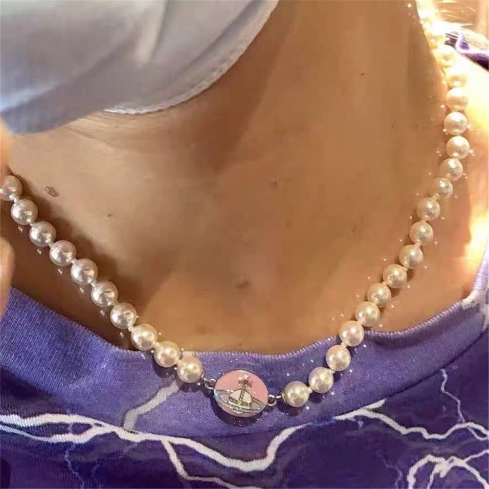 Vòng cổ Mặt Hình Hành Tinh Phối Ngọc Trai Thời Trang Xinh Xắn Cho Nữ