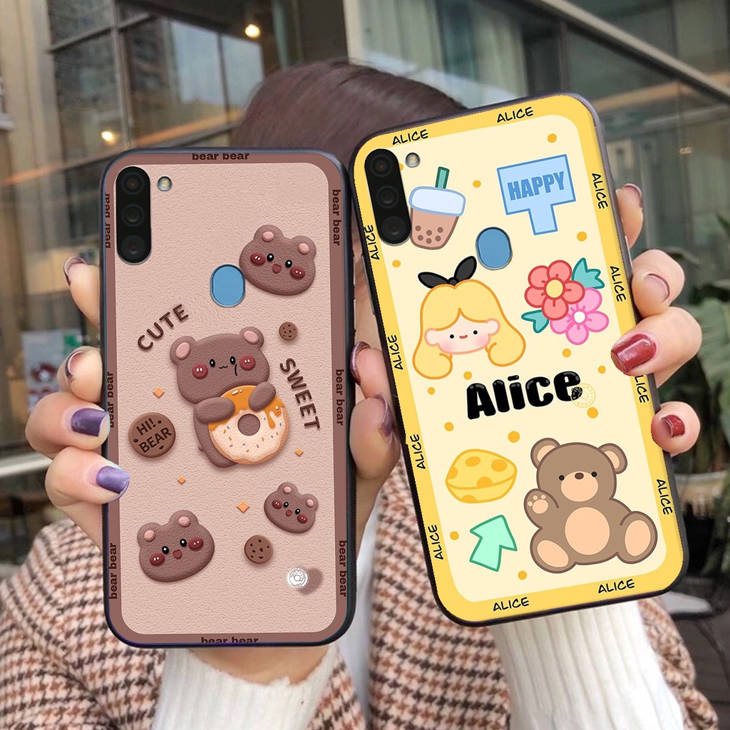 Ốp lưng Samsung Galaxy A11 in hình 3D gấu mới nhất - sang - chảnh - ĐẸP- BỀN