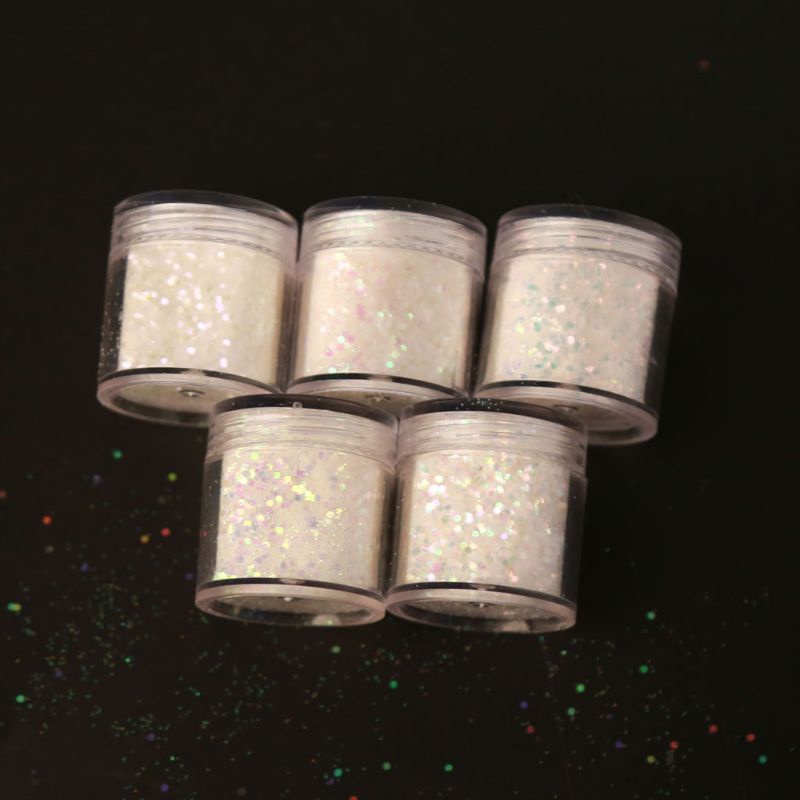 Set 5 lọ bột kim tuyến lấp lánh dùng để làm đồ trang sức DIY