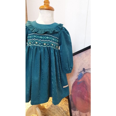 Váy smock nhung tăm cotton 2 màu