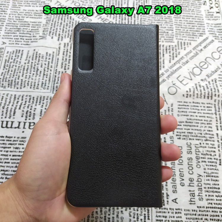 Bao Da Samsung Galaxy A7 2018 / A9 2018 Kiểu Dáng Gấp 2 Mặt Và Có Phối Ví Sang Trọng