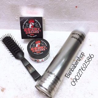Combo gôm butterfly & Sáp vuốt tóc Clay Cream Cock Crease