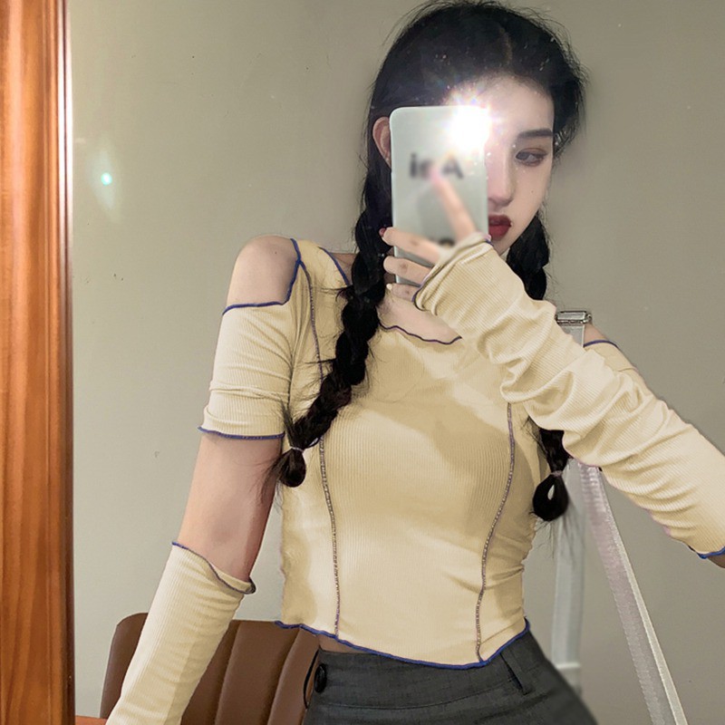 Áo Sweater Tay Ngắn Màu Sắc Trơn Phong Cách Hàn Quốc Thời Trang Mùa Hè Cho Nữ