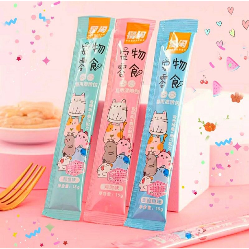 Súp thưởng cho mèo Shizuka &amp; Catfood 15g vị cá ngừ, cá tuyết, thịt gà