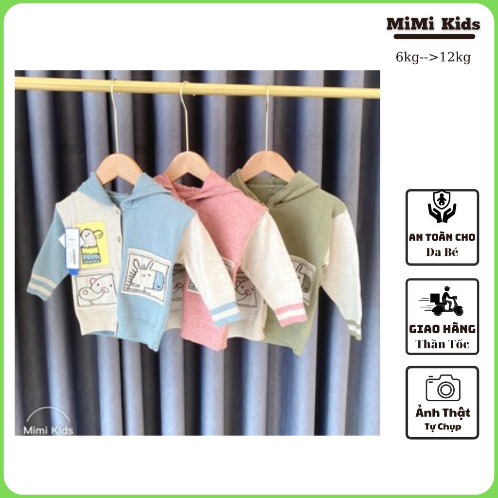 Áo len cho bé có mũ hình thú ấp áp 6-12kg - A012