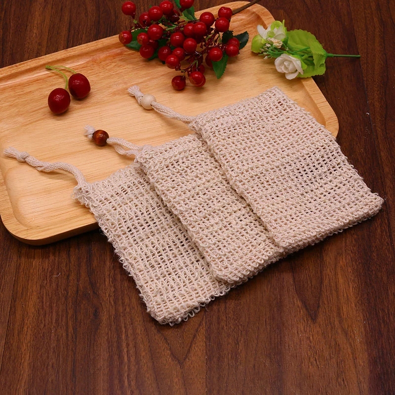 [Hàng mới về] Túi đựng xà phòng bằng cotton linen mềm có dây rút tiện lợi