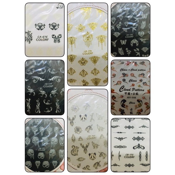 Sticker Dán Móng mẫu HOA VĂN HÌNH XĂM NHỎ