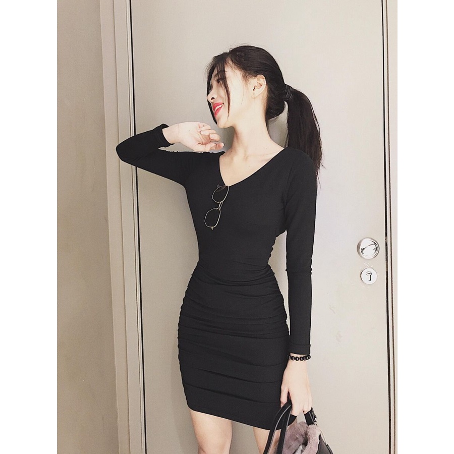 Đầm Body Tay Dài Hở Lưng Tinh Tế Mẫu Mới