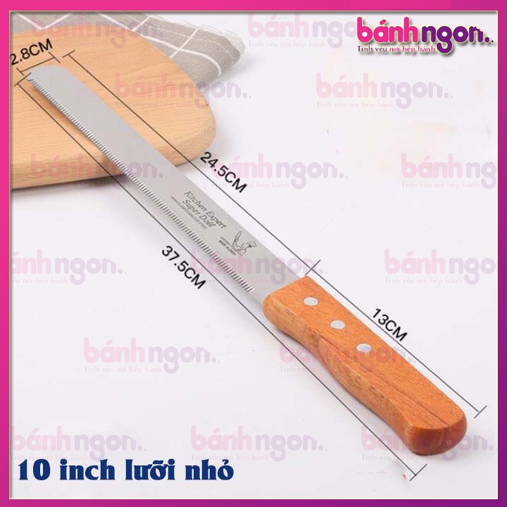 Dao cắt bánh răng cưa/lưỡi phẳng thép không gi, cán gỗ 10inch/12inch/14inch