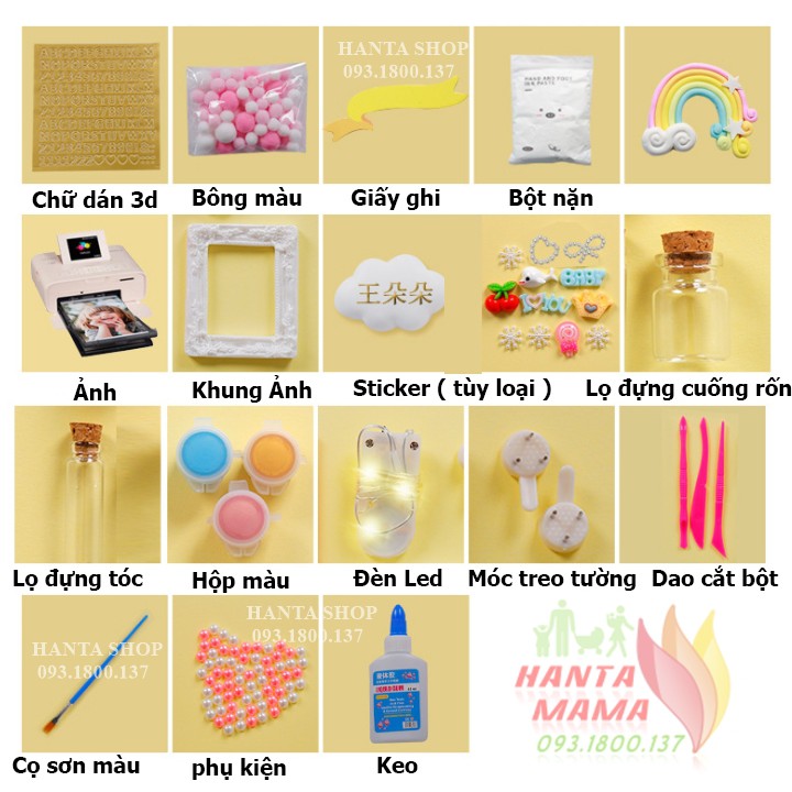 Free Ship 🎁🎁🎁 [Hàng sẵn] Bộ khung ảnh in dấu tay chân cho bé, quà tặng thôi nôi, đầy tháng, khung tranh in dấu ấn cho bé