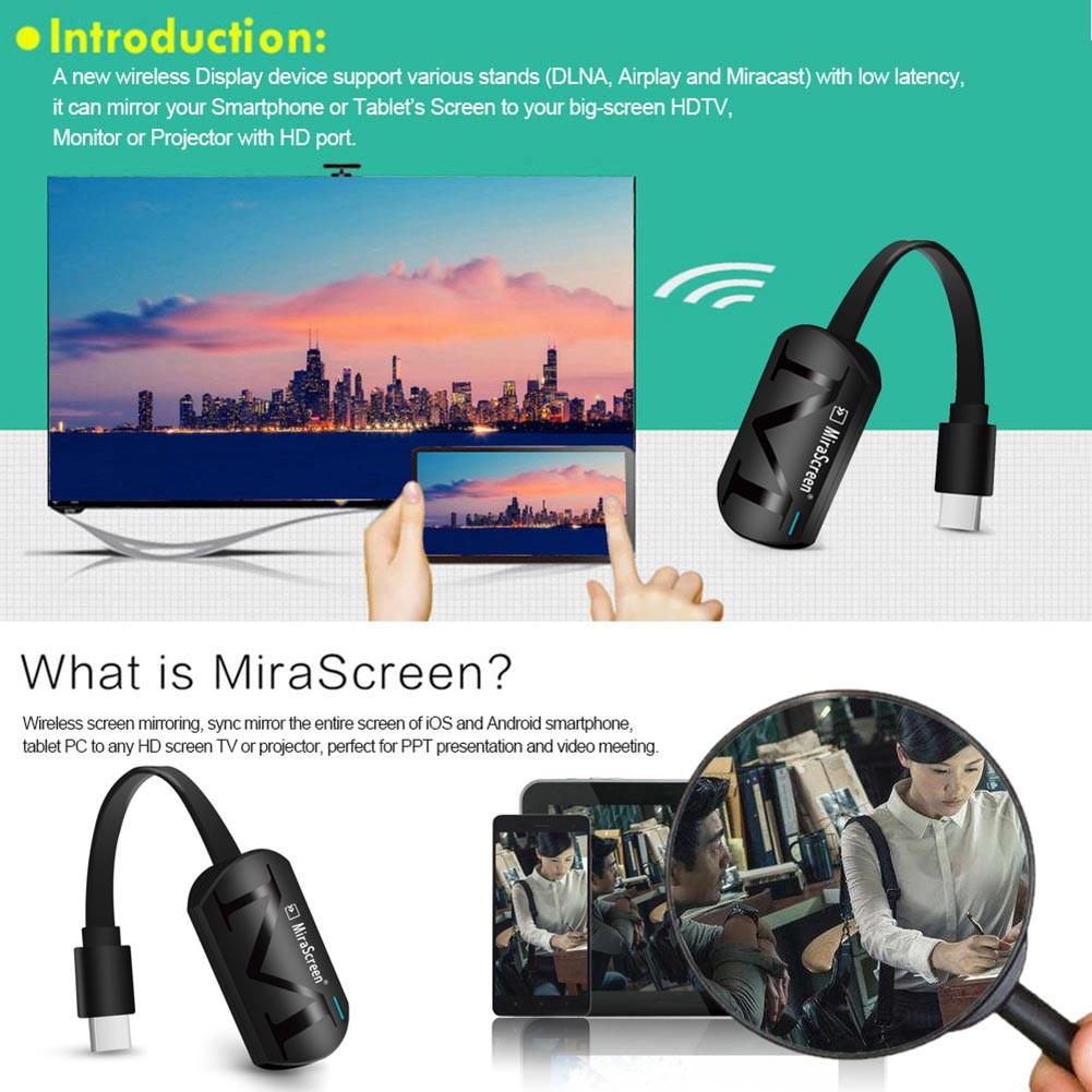 Màn hình Wi-Fi không dây Dongle Receiver 1080P HD TV Stick Miracast Airplay DLNA Phản chiếu tới máy chiếu HDTV