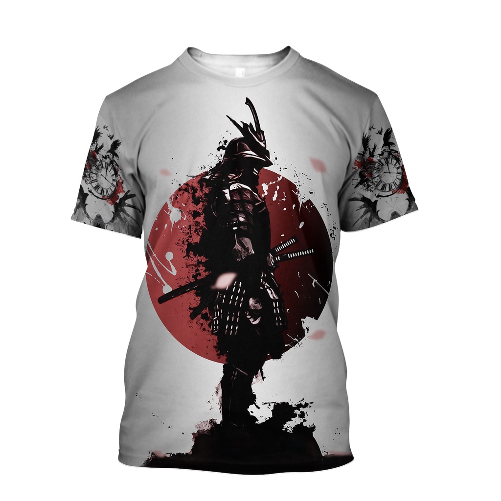 Áo Thun Tay Ngắn In Hình Cá Chép Samurai 3D Thời Trang Mùa Hè Cho Nam Và Nữ