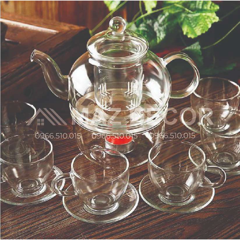 Giá sỉ tại xưởng Ấm chén ly pha trà thủy tinh chịu nhiệt cao cấp pha chè có lọc uống trà bếp nến đun bán rời từng loại