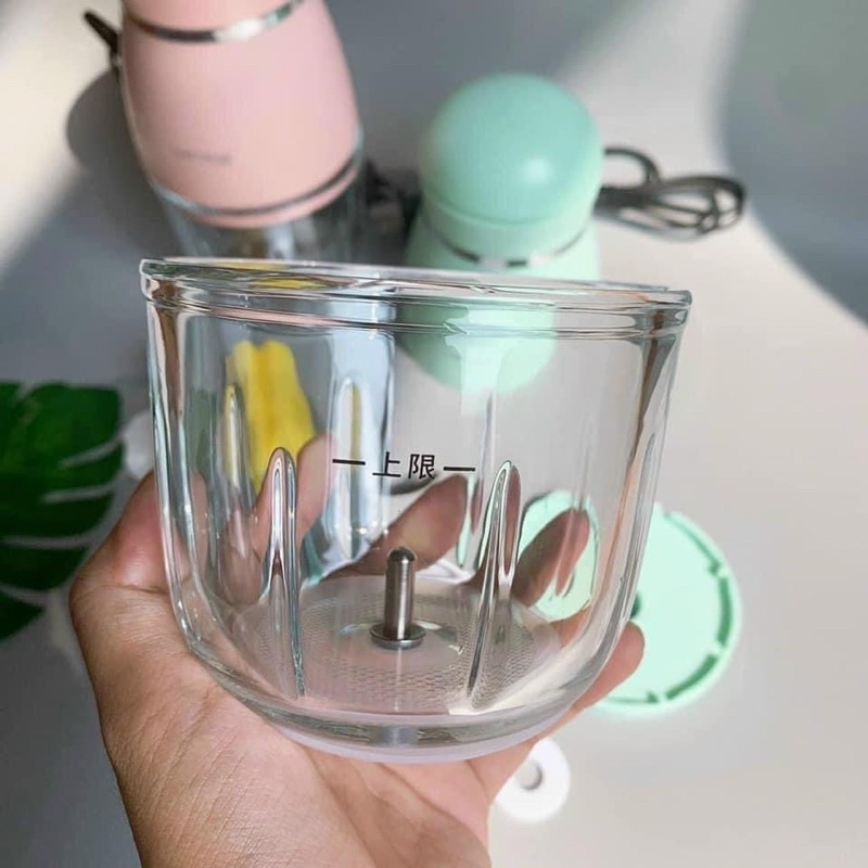 Máy Xay Đa Năng Hattiecs 6 Lưỡi Cối Thủy Tinh Cho Bé Ăn Dặm, Máy Xay Hattiecs Xay Thịt Cho Bé Ăn Dặm