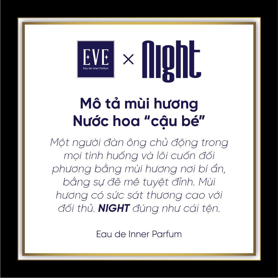 Nước hoa vùng kín nam 1ml NIGHT - Nước hoa vùng kín chính hãng EVE - Eau de Parfum (Có che tên sản phẩm)