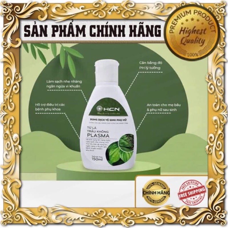 Dung dịch vệ sinh phụ nữ lá trầu không Plasma 150ml, dung dịch vệ sinh làm sạch sâu dịu nhẹ