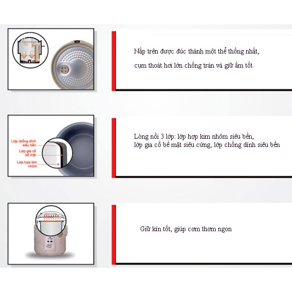Nồi cơm điện Goldsun 1,8 lít ARC-G18TY (còn màu đỏ) | BigBuy360 - bigbuy360.vn
