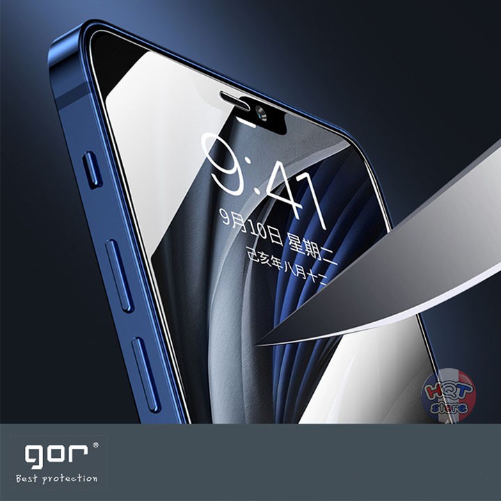 Kính cường lực Gor 9H cho IPhone 12 Pro Max / 12 Pro / 12 / 12 Mini (trong suốt không viền đen)