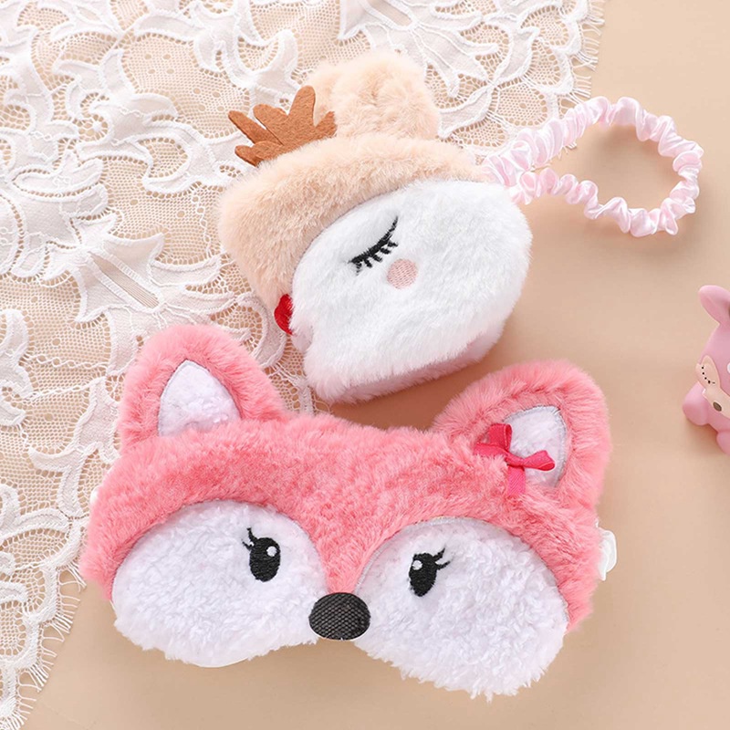 Miếng bịt mắt ngủ bằng lông nhung hình nai sừng tấm độc đáo