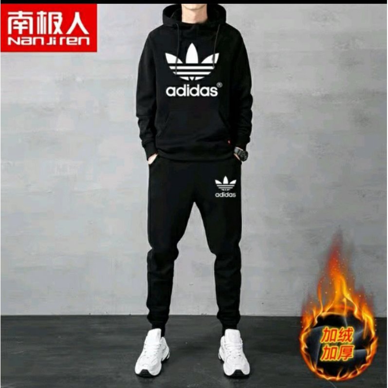 Sét Bộ Nỉ Thể Thao Nam Nữ Thu Đông Cao Cấp Chất Nỉ Dày Mịn In ADD