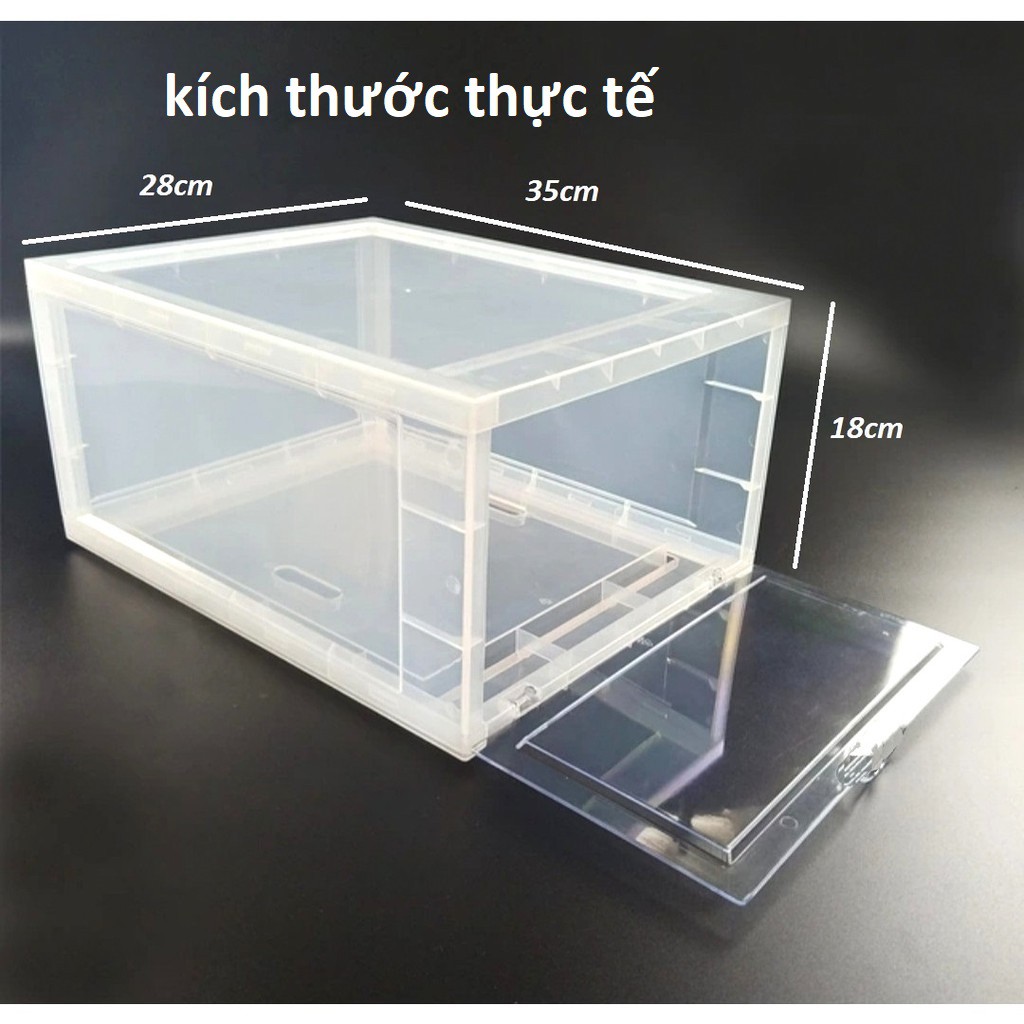 Hộp đựng giày LẮP GHÉP hộp để giày nhựa cứng trong suốt thông minh lắp ghép Việt Nhật size lớn Sneaker Box