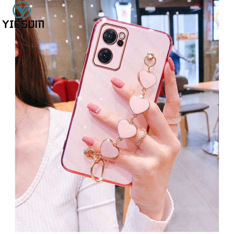 Ốp Điện Thoại Bảo Vệ Camera Kèm Dây Đeo Cổ Tay Sang Trọng Cho OPPO Reno 7 7Z 6 6Z 5 5F 5Z 4 4F 2F 2 4G 5G