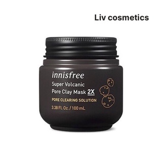 Mặt nạ đất sét Innisfree Super Volcanic Pore Clay Mask 2X 100ml | Mặt nạ tro núi lửa