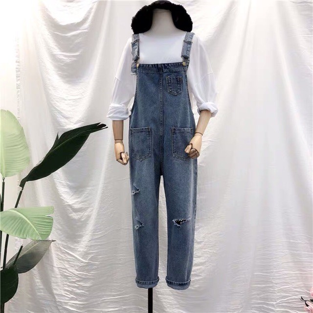 [ORDER ] quần yếm bò ulzzang / quần yếm retro suông rách và trơn | BigBuy360 - bigbuy360.vn