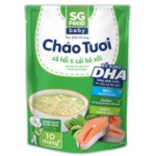 CHÁO TƯƠI SÀI GÒN FOOD BABY VỊ CÁ HỒI,CẢI BÓ XÔI 240G