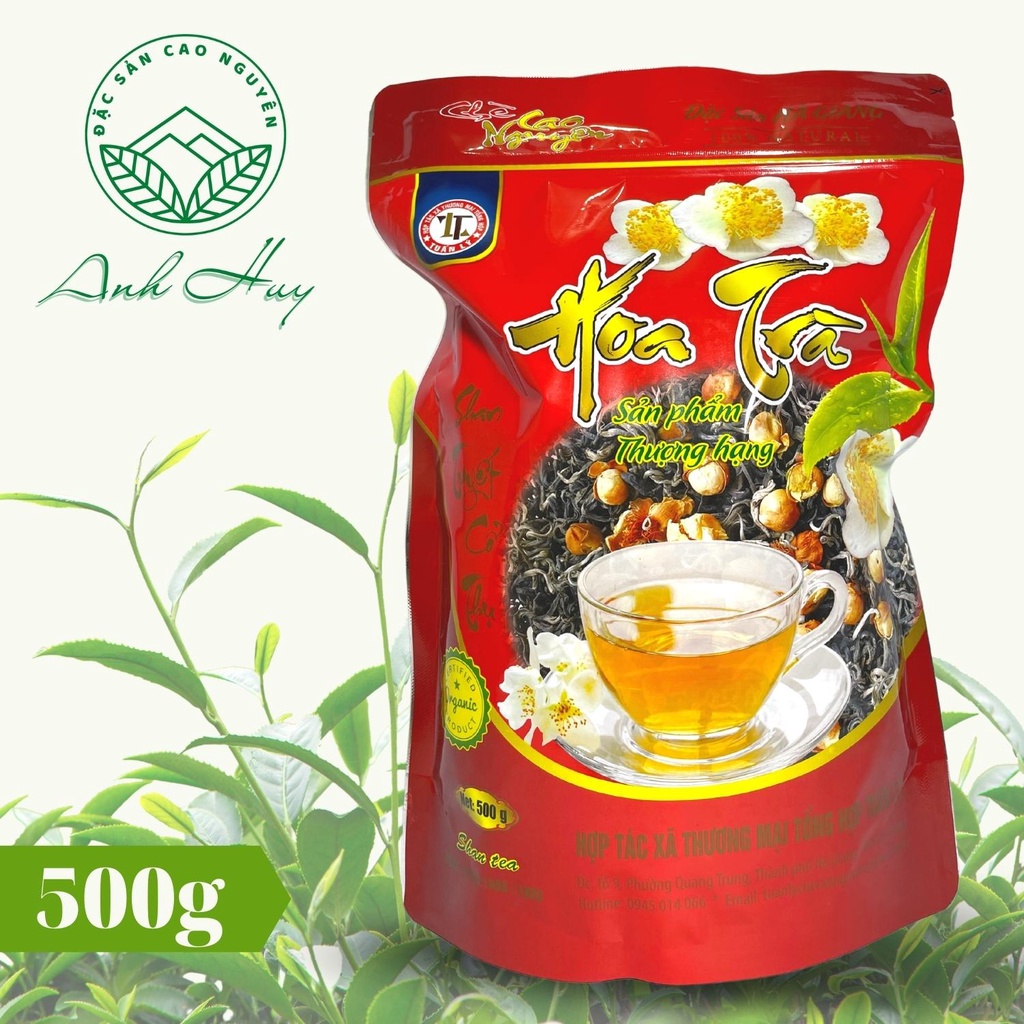 Hoa trà Shan tuyết cổ thụ gói 500g - Loại Thượng Hạng đặc biệt - Đặc sản Cao nguyên Hà Giang.