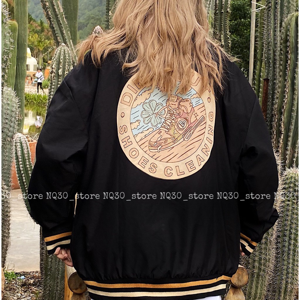 Áo Bomber Jacket DIRTY Dù 2 Lớp Form Rộng Nam Nữ Ullzang Unisex