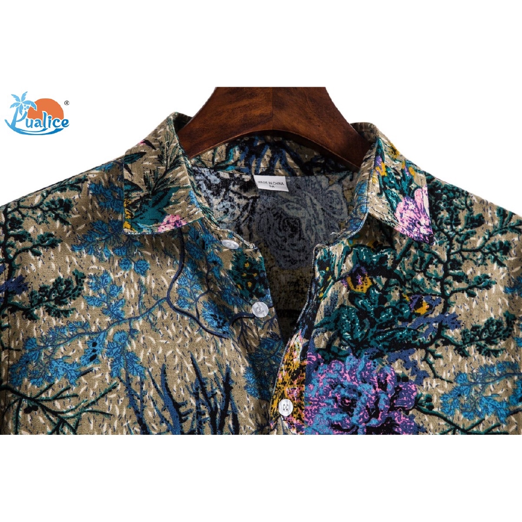 Men's spring and autumn digital printing long-sleeved shirt men's lapel shirt63 | BigBuy360 - bigbuy360.vn